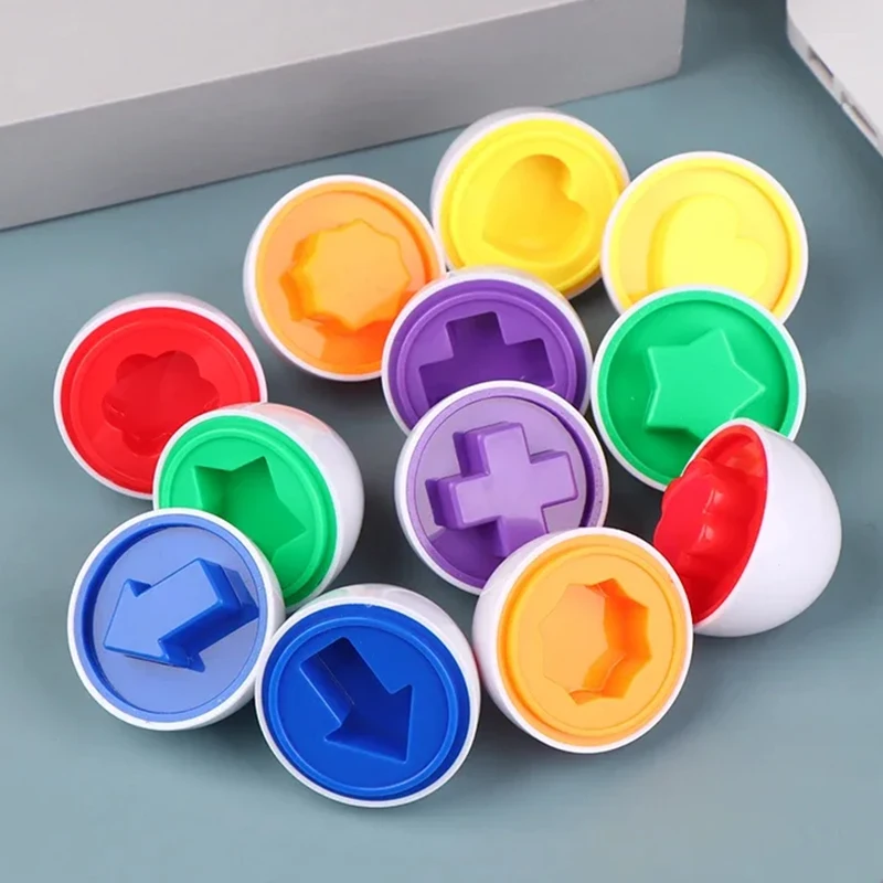 Baby Smart Eggs Montessori Learning Educational Toys Sensory Easter Eggs Chicken Colors Shapes Sorter For Kids 2 to 4 Years 2