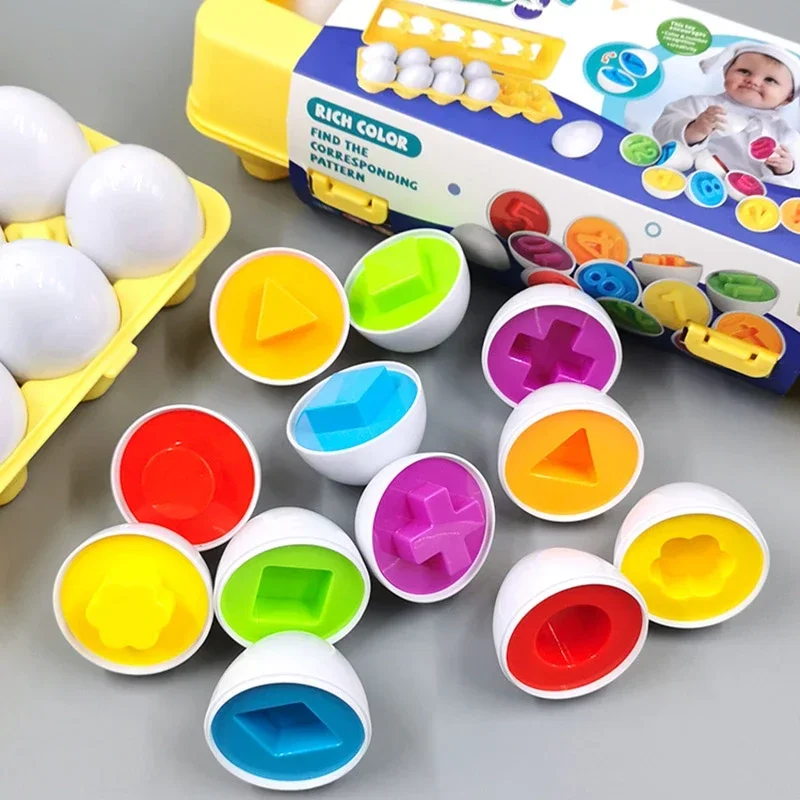Baby Smart Eggs Montessori Learning Educational Toys Sensory Easter Eggs Chicken Colors Shapes Sorter For Kids 2 to 4 Years 1