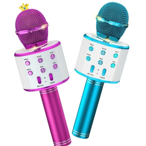 Kids Microphone for Singing, Wireless Bluetooth Karaoke Microphone for Adults, Toys for Boys Girls Gift for Birthday Party 1